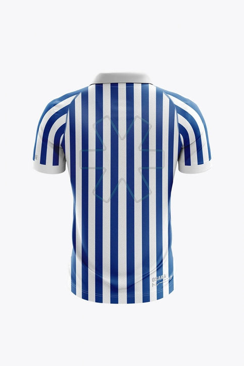 Egara Men Polo Jersey | White-Blue Egara Men Polo Jersey in White-Blue. Front view
