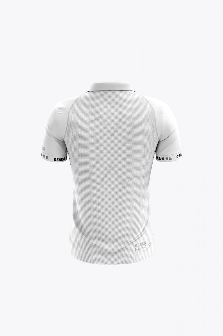 HC Ypenburg Kids Polo Jersey in White. Back view