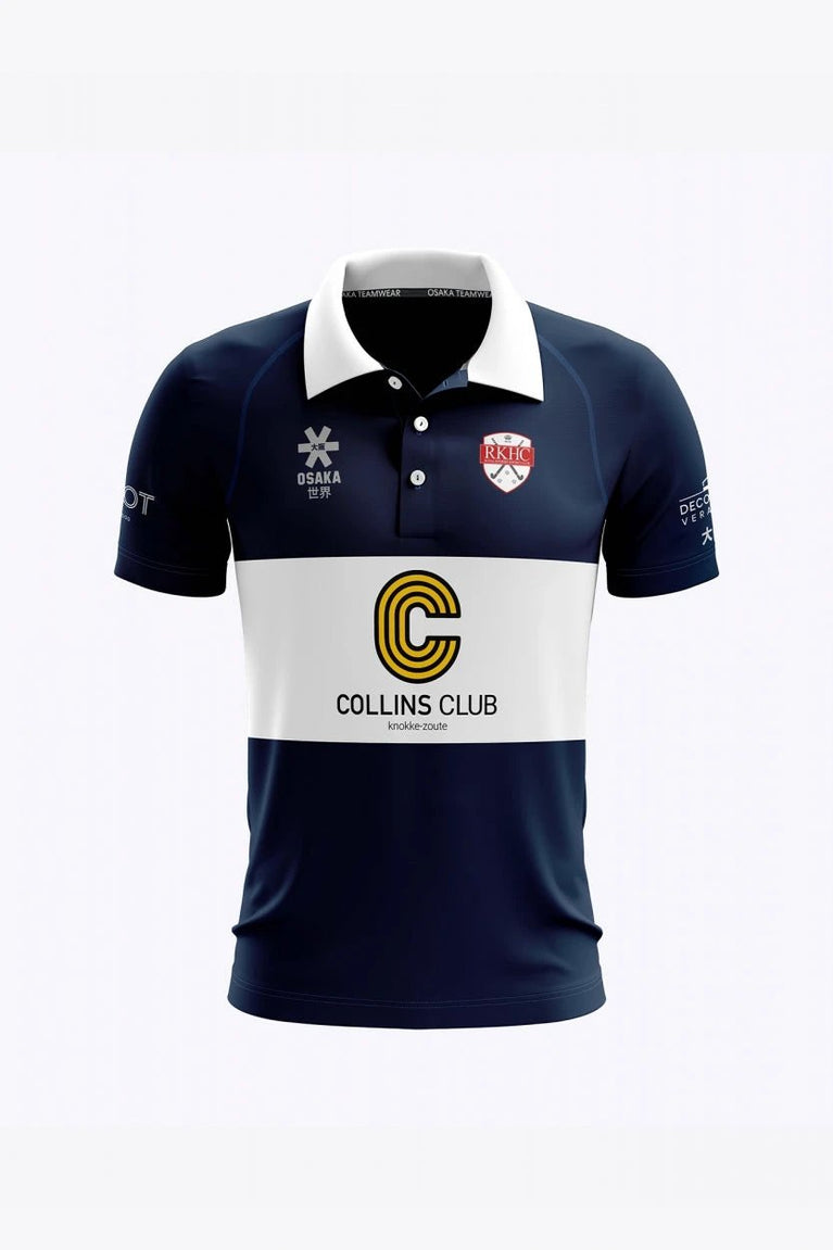 HC Knokke Men Polo Jersey Away in Navy. Front view