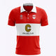 HC Knokke Women Polo Jersey Home in Red. Front view