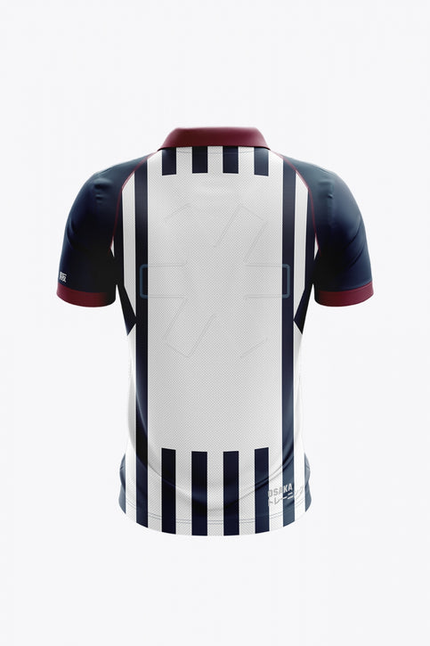 Herakles Men Polo Jersey | Navy-White Herakles Men Polo Jersey in Navy-White. Front view