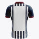 Herakles Men Polo Jersey in Navy-White. Back view
