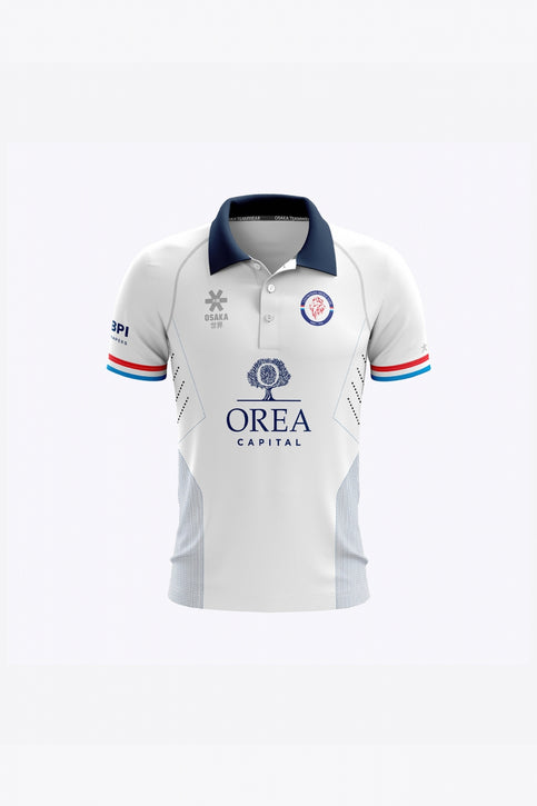 Luxembourg Kids Polo Jersey Home - Retro Edition | White Luxembourg Kids Polo Jersey Home in White. Front view