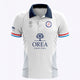 Luxembourg Men Polo Jersey Home in White. Front view