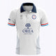 Luxembourg Men Polo Jersey Home in White. Front view