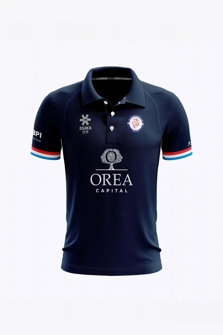 Luxembourg Men Polo Jersey Away in Navy. Front view