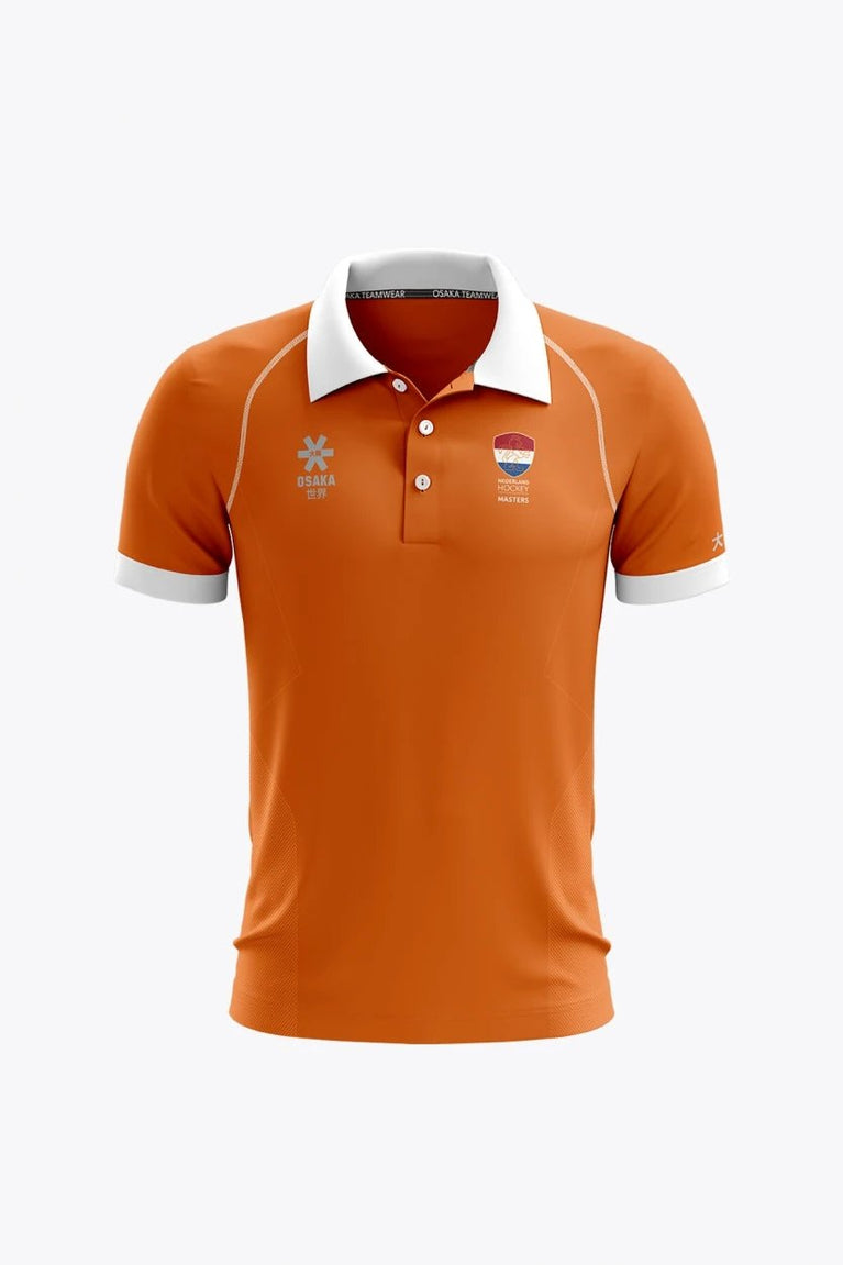 National Hockey Masters Men Polo Jersey in Orange. Front view