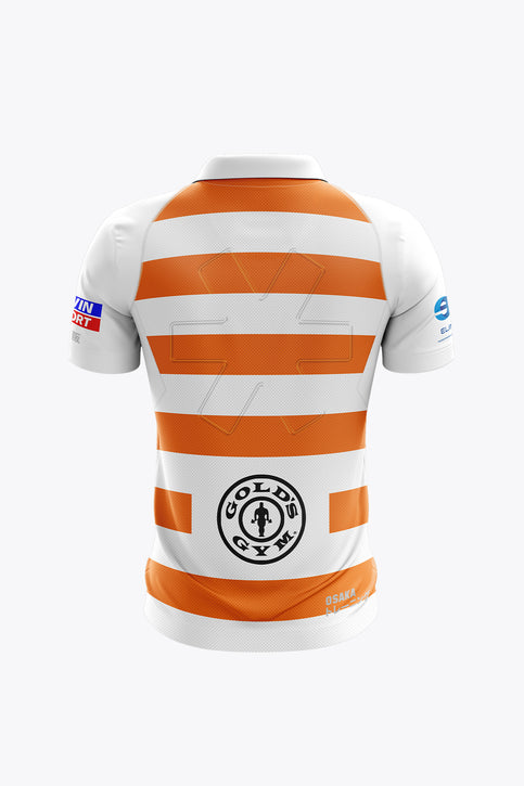 MHCN Men Polo Jersey - White-Orange MHCN Men Polo Jersey - White-Orange