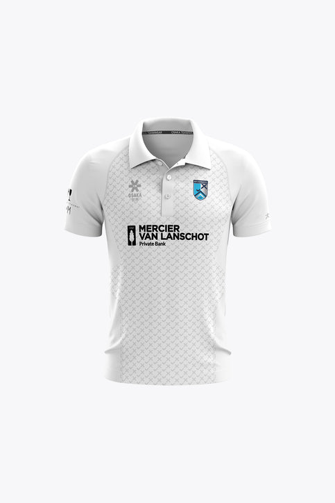 Braxgata Kids Polo Jersey - White White kids polo jersey with button placket, short sleeves, front printed crest and sponsor