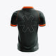 Kids dark green polo jersey back with orange trim and large star emblem