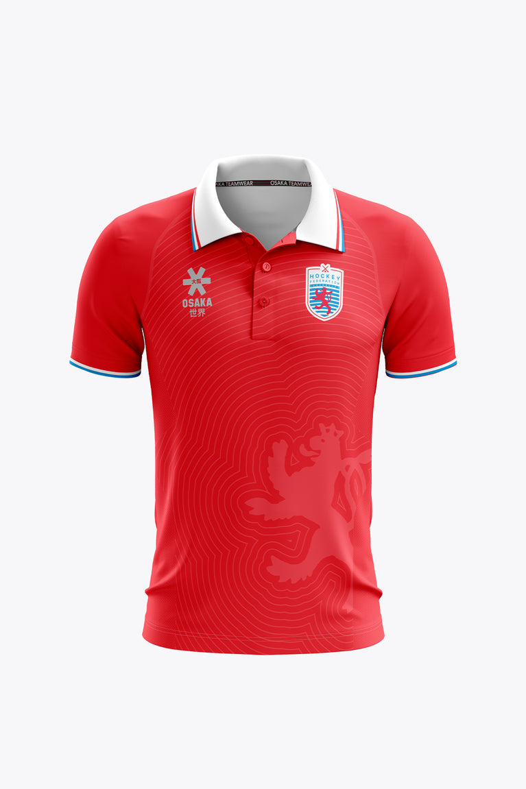 Hockey Federation Luxembourg Men Polo Jersey | Red
