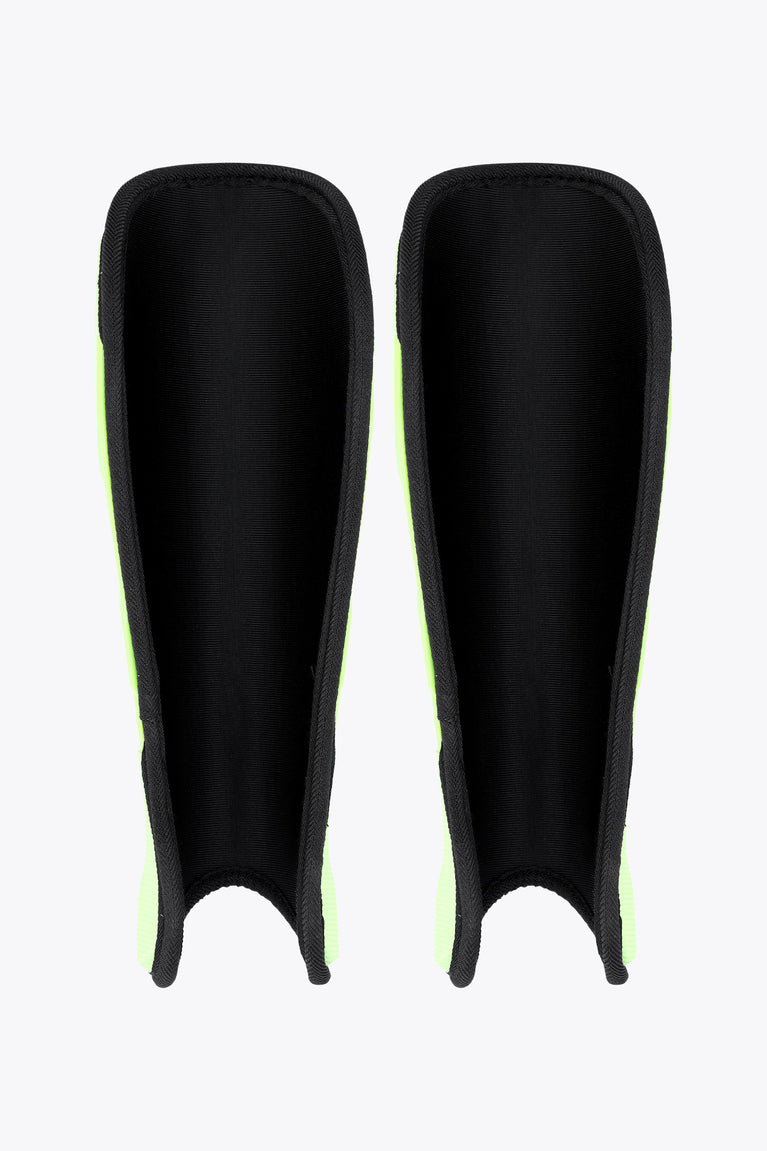 Osaka hockey shin guard with black core and wild lime trim