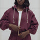 Osaka Women Cropped Full Zip Hoodie | Cherry Lacquer