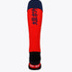 Stade Français Field Hockey Socks in red with Osaka logo in green. Back view