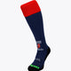Stade Français Field Hockey Socks in navy with Osaka logo in green. Front view