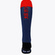 Stade Français Field Hockey Socks in navy with Osaka logo in green. Back view