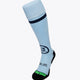 HC Keerbergen Field Hockey Socks in sky blue with Osaka logo in green. Front view