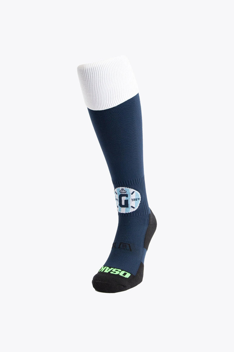 SOX Gantoise in navy with Osaka logo in green. Front view