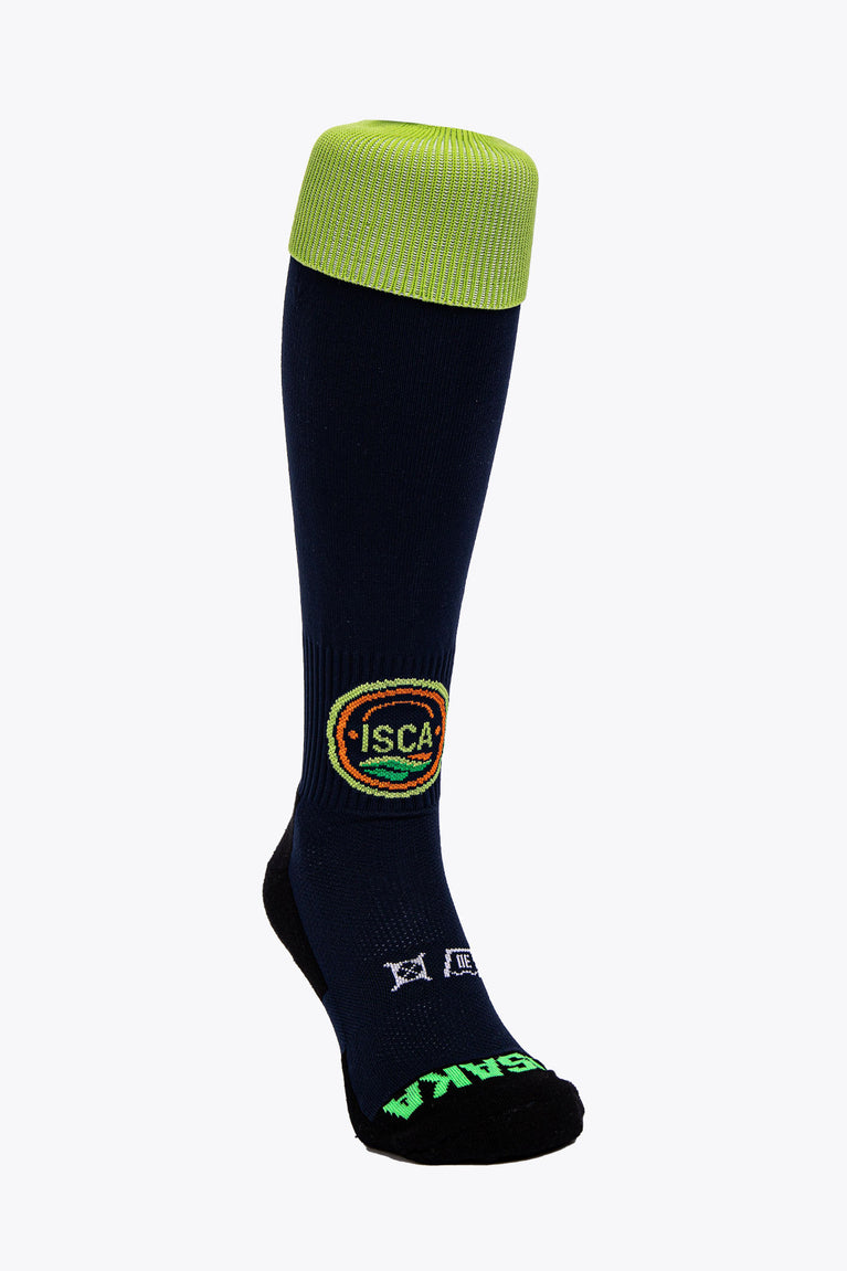 ISCA Hockey SOX in black and green with Osaka logo in green. Front view