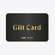 Osaka black gift card with letters and logo in gold.