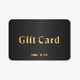 Osaka black gift card with letters and logo in gold.
