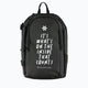 Osaka x Kaart Blanche backpack medium in black with white text on it. Front view