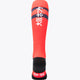 KHC Brugge Field Hockey Socks in red and navy with Osaka logo in green. Back view