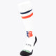 KHC Brugge Field Hockey Socks in white with Osaka logo in green. Front view