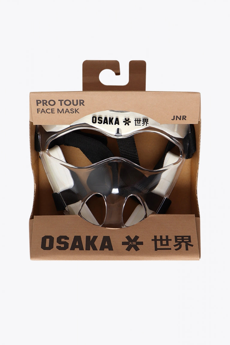 Osaka face mask no color with logo in black. In packaging
