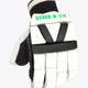 Osaka indoor glove white and black with green logo. top view
