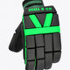 Osaka indoor glove iconic black with green logo. top view