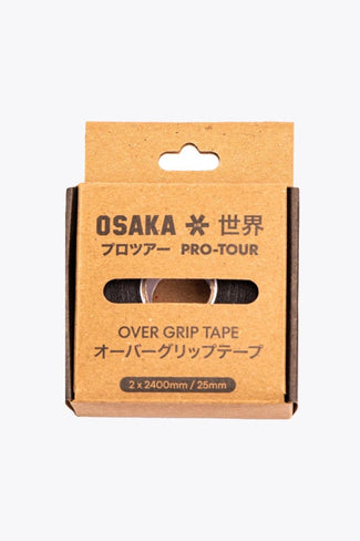 Farbiger Overgrip Osaka overgrip black in packaging. Front view
