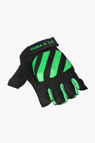 Farbe Tekko Handschuh Osaka Tekko glove green and black with logo. front view