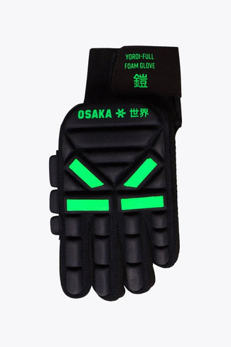 Color Yoroi Full Right Osaka Osaka Hockey Indoor Glove Yoroi Full Foam - Right Hand | Iconic Black - Field Hockey & Lacrosse Gloves Accessories