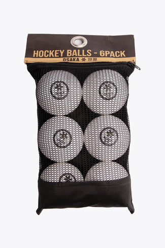 The Hockey Essentials Osaka hockey balls 6 pack in packaging
