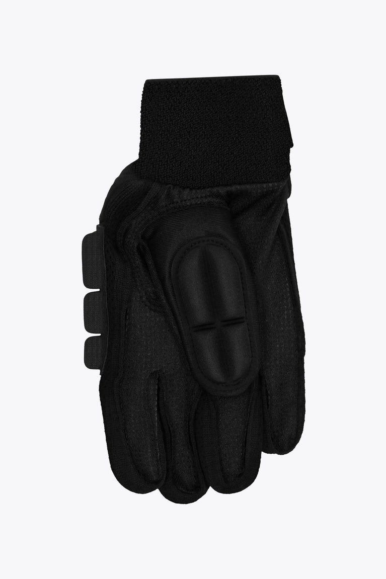 Indoor hockey glove, right hand, black with molded finger and wrist padding