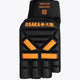 Hockey semi-foam glove, black with orange tiger accents and padded knuckle guard
