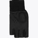 Left hockey glove, black textured back with padded knuckle and finger guards