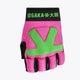 Hockey glove armadillo in pink with wild lime and black palm, OSAKA logo