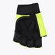 Black and neon green hockey armadillo glove, side view with lime trim