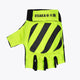 Lime hockey glove with black stripes and Osaka logo on wrist cuff