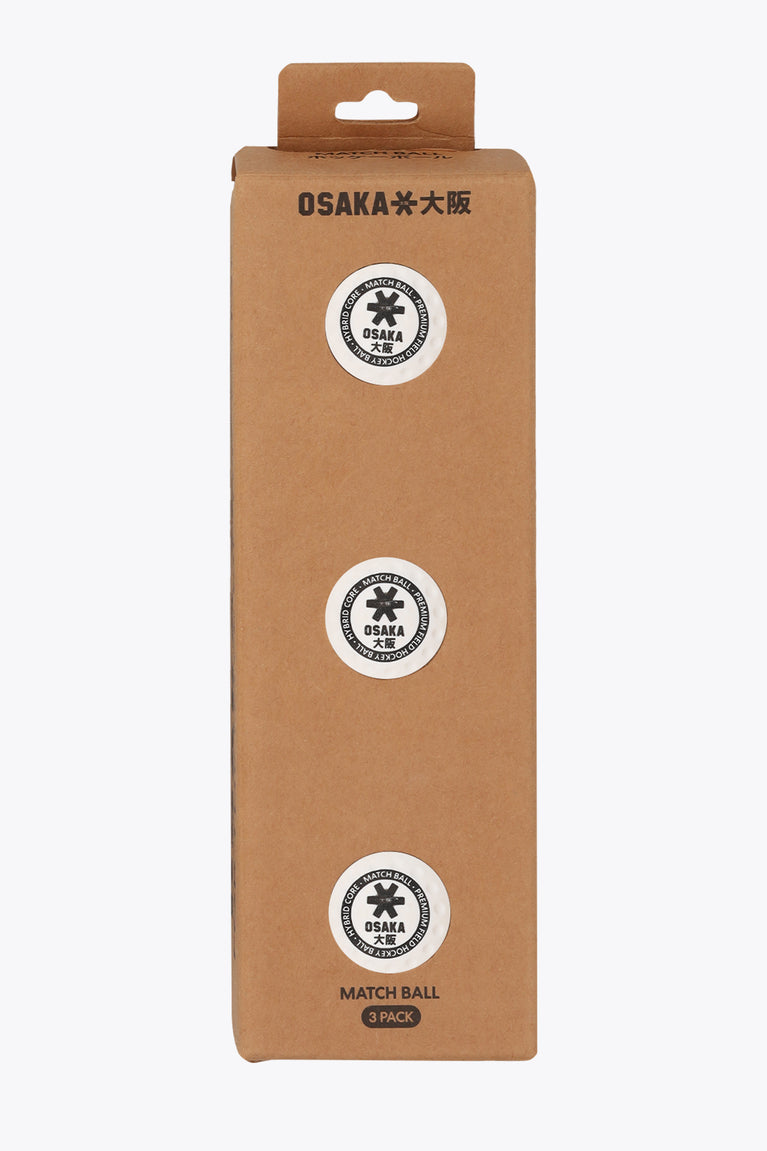 Osaka field hockey match balls 3-pack in kraft cardboard packaging
