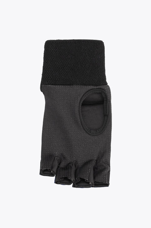Left-hand hockey glove, deep navy with Yibbi logo and padded fingers