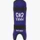 Yibbi kids’ shin guards, deep sea navy with black straps and front logo.
