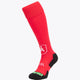 RAHC Field Hockey Socks in red with Osaka logo in green. Front view