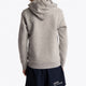 Boy wearing the Osaka kids hoodie in grey with blue star logo. Back view