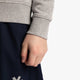 Osaka kids hoodie in grey with blue star logo. Detail sleeve view