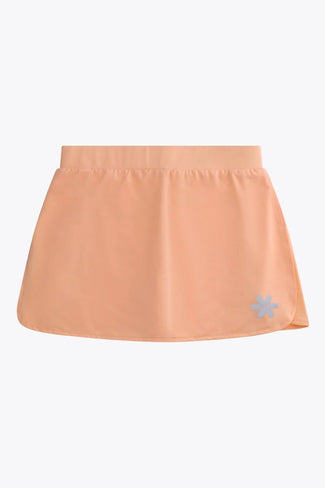 Farbiger Ball-Skort für Damen Osaka women ball skort in peach with logo in grey. Front flatlay view