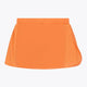 Osaka women ball skort in orange with logo in white. Back flatlay view
