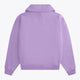 Osaka women half zip sweater in light purple with white logo. Back flatlay view